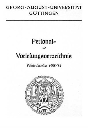 WS 1955/56: Personal- und Vorlesungsverzeichnis ...