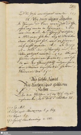 6. Capitel. Von Kirchen und geistlichen Sachen.