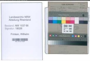 Entnazifizierung Wilhelm Frinken , geb. 06.12.1887 (Landesinspektor)