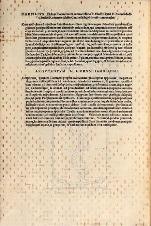 Index Eorvm, Qvae Hoc In Libro Habentvr. Iamblichus de mysteriis Aegyptiorum Chaldaeorum. Assyriorum