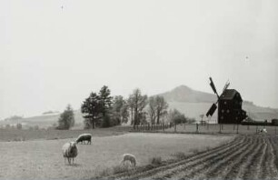 Oderwitz-Oberoderwitz. Ortsteilansicht mit Berndtmühle (Bockwindmühle)