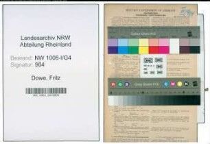 Entnazifizierung Fritz Dowe , geb. 06.05.1902 (Staedt.Angestellter)