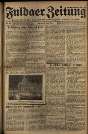 Erste Ausgabe vom Sonntag, den 09. Juni 1929.
