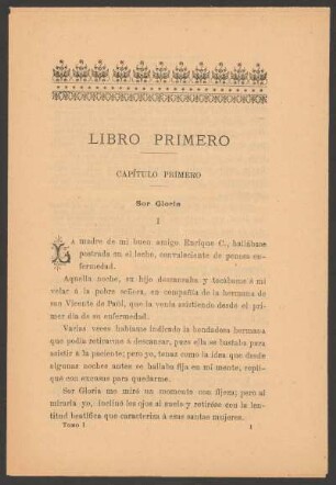Capítulo primero : Sor Gloria