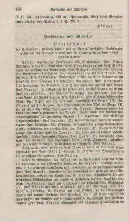 186-192 Personalien und Miscellen
