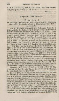 186-192 Personalien und Miscellen