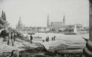 Dresden vom Fuß der Marienbrücke aus