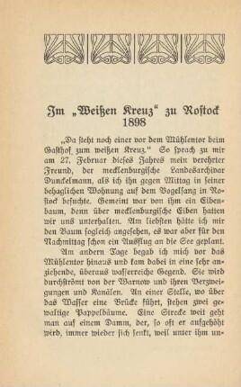 Im "Weißen Kreuz" zu rostock 1898