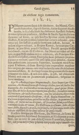 De electione Regis Romanorum. Tit. II.