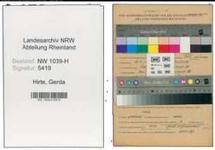 Entnazifizierung Gerda Hirte , geb. 18.07.1909 ()