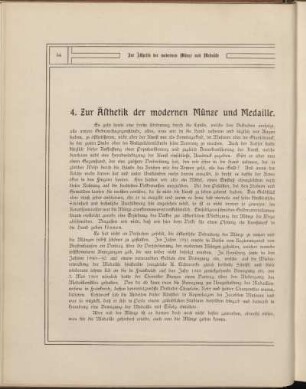 4. Zur Ästhetik der modernen Münze und Medaille.