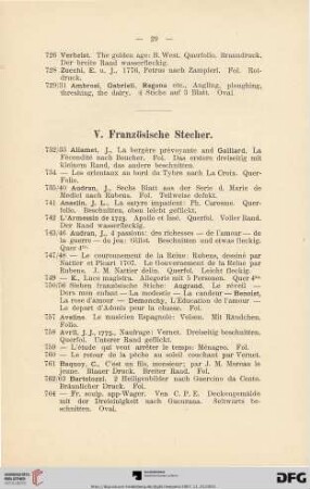 V. Französische Stecher (Nr. 732-1139)
