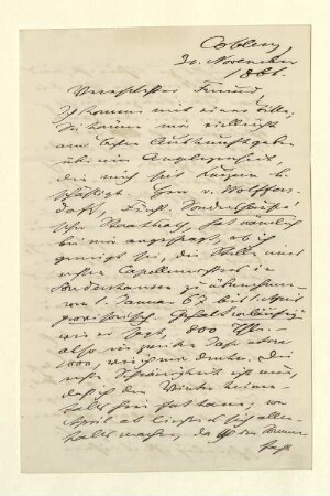 Brief von Max Bruch an Unbekannt