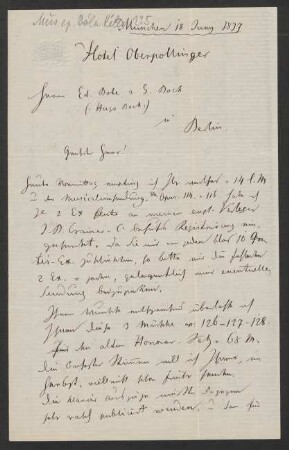 Brief an Musikverlag Ed. Bote und G. Bock (Berlin) : 18.06.1877