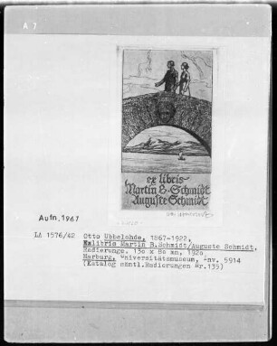 Exlibris Martin B. Schmidt / Auguste Schmidt