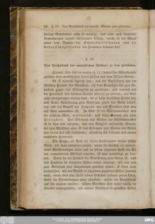 §. 18. Das Verhältniß des menschlichen Willens zu dem göttlichen.