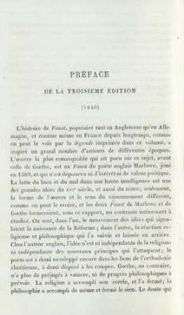 Préface de la troisieme édition (1840)