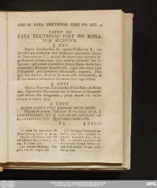 Caput III Fata Doctrinae Post Ius Romanum Receptum.