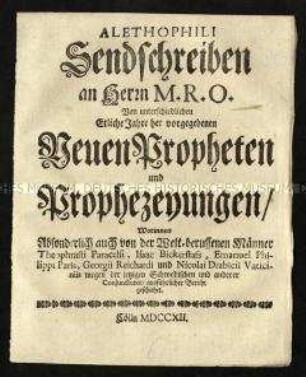 Weissagungen zu Ereignissen im Großen Nordischen Krieg