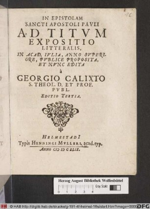 In Epistolam Sancti Apostoli Pauli Ad Titum Expositio Litteralis