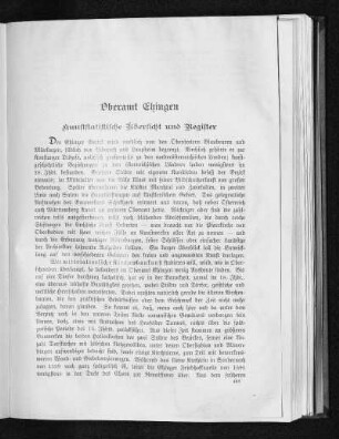 Oberamt Ehingen. Kunststatistische Übersicht und Register.