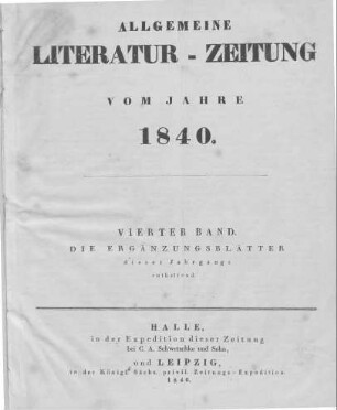 1840: Allgemeine Literatur-Zeitung