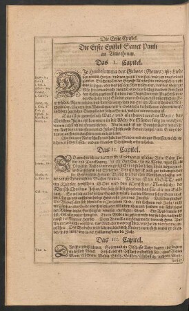 Die Erste Epistel Sanct Pauli an Timotheum.