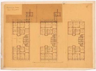 Lehrerseminar Fidicinstraße, Berlin-Kreuzberg: Lehrerwohngebäude: Grundriss EG, 1. OG, 2. OG