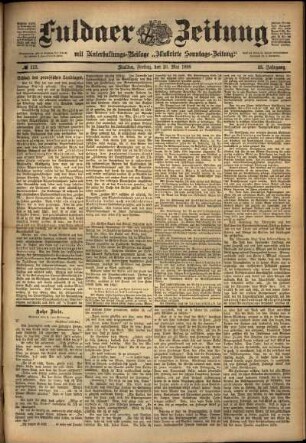 Ausgabe vom Freitag, den 20. Mai 1898.