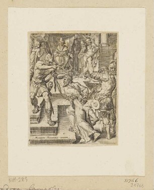 Christus vor Kajafas, Blatt 17 der Folge "Leben und Leiden Christi"