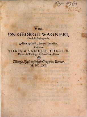Vita Dn. Georgii Wagneri