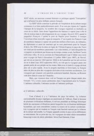 a) L՚attirance culturelle.