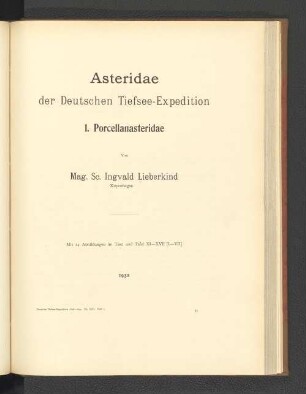 Asteridae der Deutschen Tiefsee-Expedition.