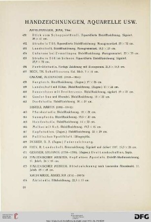 Handzeichnungen, Aquarelle usw. (Nr. 451-511)