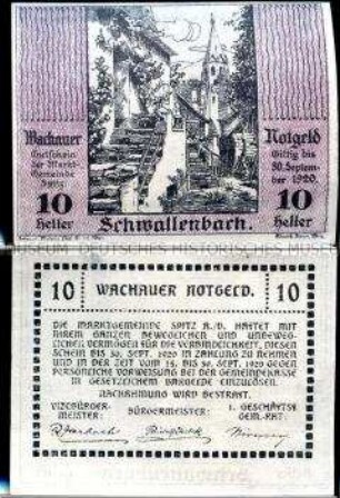 Spitz, Schwallenbach, Wachau, Niederösterreich 10 Heller