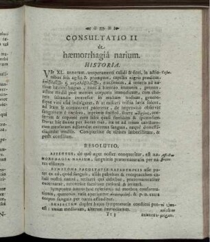 Consultatio II de haemorrhagia narium
