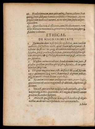 Ethicae. De Magnanimitate.