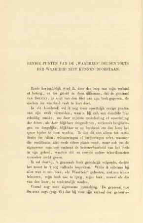 Eenige punten van de "waarheid", die den toets der waarheid niet kunnen doorstaan