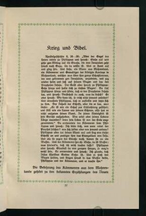 77-85, Krieg und Bibel