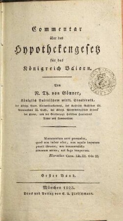 Commentar über das Hypothekengesetz für das Königreich Baiern, 1