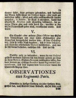 Observationes eines Regiments-Patris