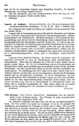 654, Camerer und Landauer, Geistesschwäche als Entmüdigungsgrund, 1905