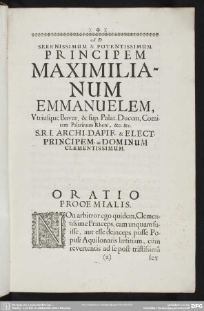 Oratio Prooemialis