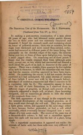 Quarterly journal of microscopical science. 5. 1857