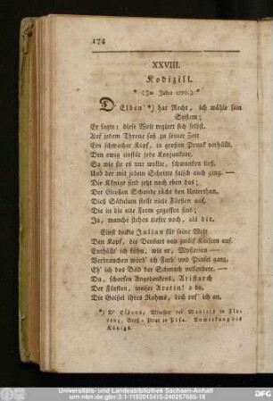 XXVIII. Kodizill. (Im Jahre 1770.)