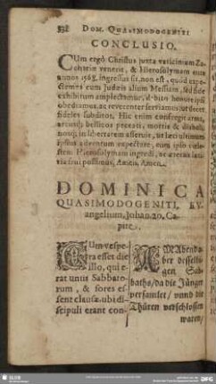Dominica Quasimodogeniti, Evangelium Johan. 20. Capite