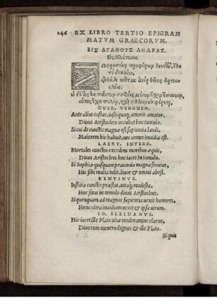 Ex libro tertio epigram matvm graecorvm