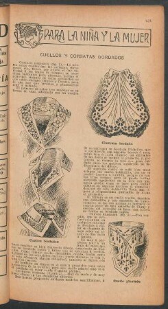 Cuellos y corbatas bordados : Para la niña y la mujer