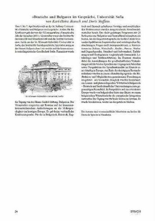 "Deutsche und Bulgaren im Gespräch", Universität Sofia