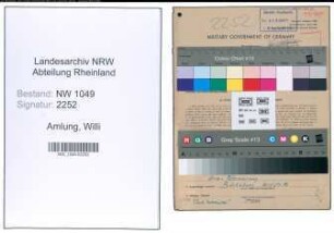 Entnazifizierung Willi Amlung , geb. 09.03.1918 (Dentist)